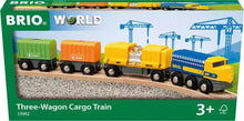 Load image into Gallery viewer, Brio World Three Wagon Cargo Train
