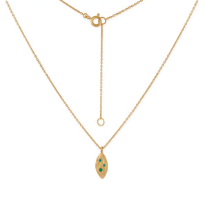 NY Green Onyx Leaf Charm Necklace