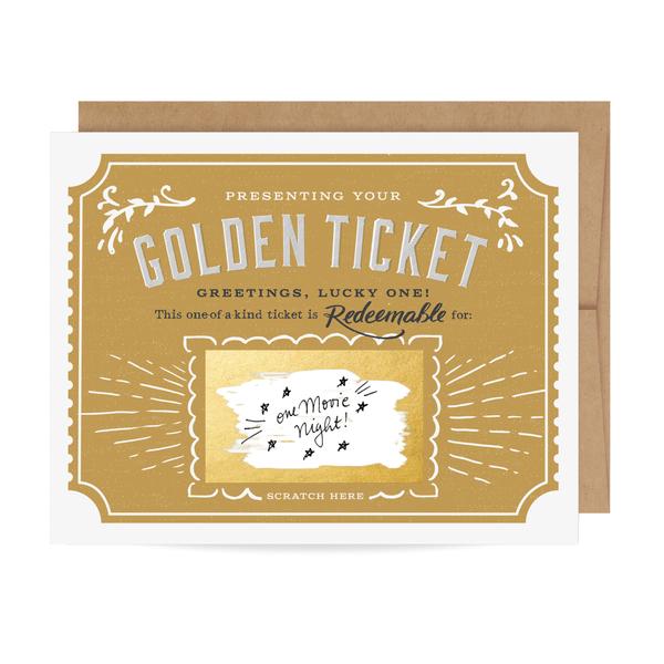 Scratch Off Birthday Card -Golden Ticket