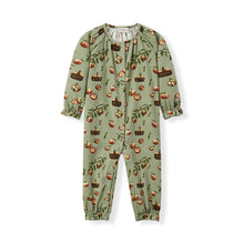 Load image into Gallery viewer, MilkBarn Corduroy Ruffle Snap Romper -Apple Orchard 6-12m
