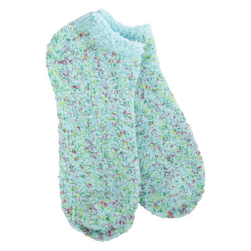 WS Socks Cozy Low -Aqua Blue Confetti