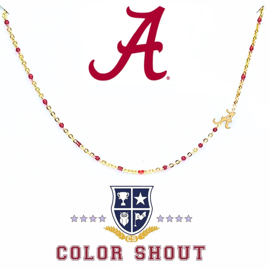 Game Day Side Set Logo Necklace -Alabama