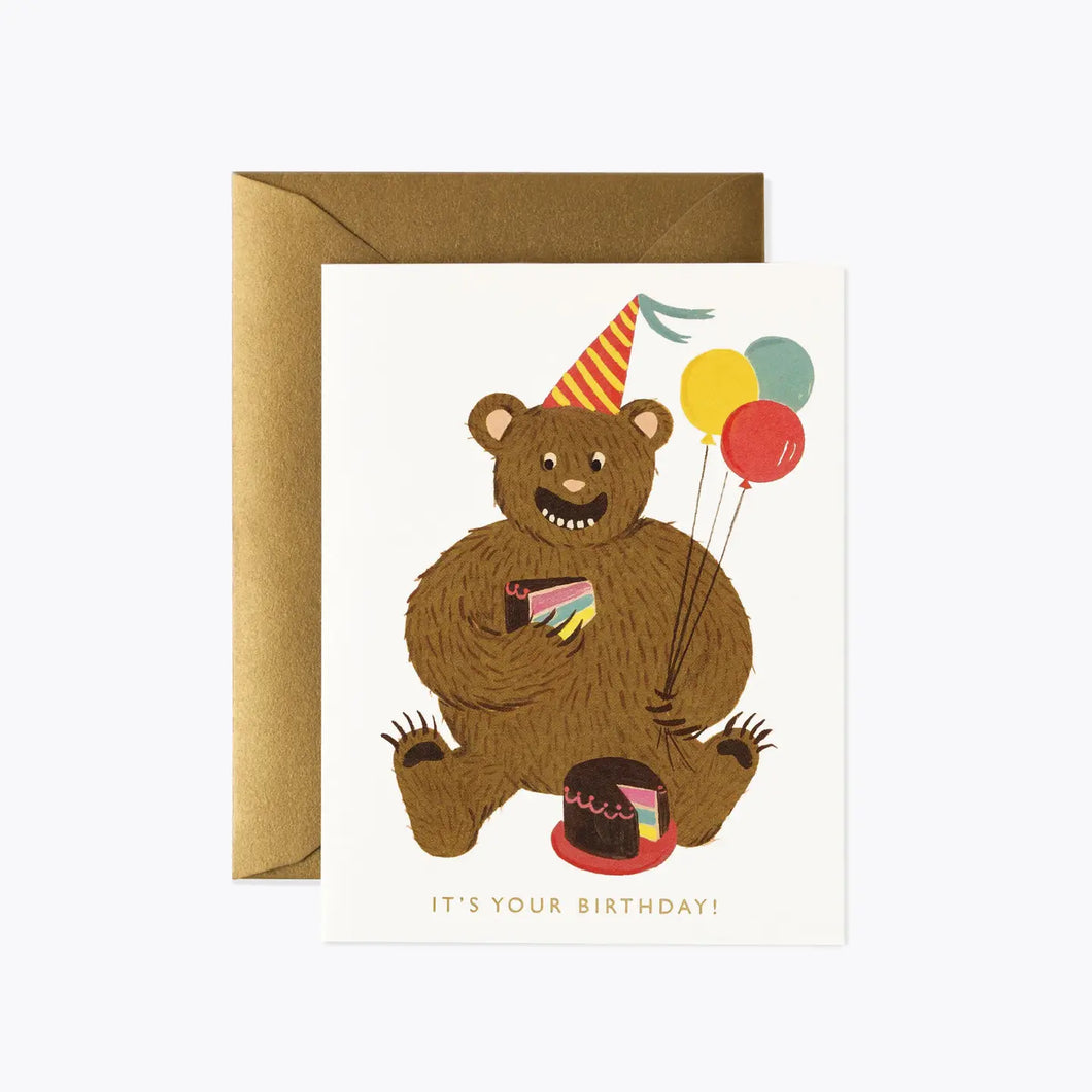 Rifle Paper Birthday Card -Bear Cake