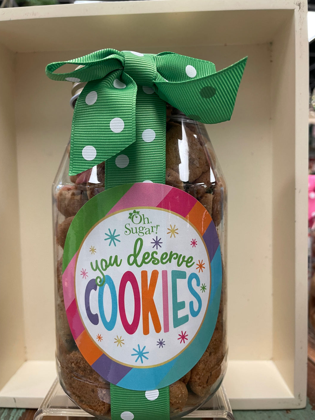 You Deserve Cookies Bold Stripes Nams -10 oz Qt Jar