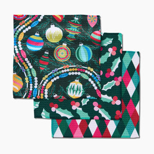 Geometry Dishcloth Set -Retro Holly