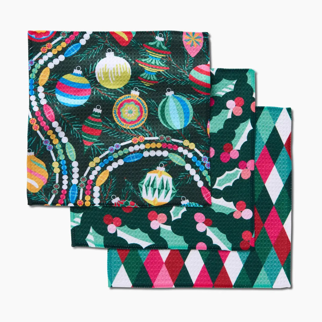 Geometry Dishcloth Set -Retro Holly