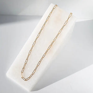 L&E Gilded Paperclip Necklace