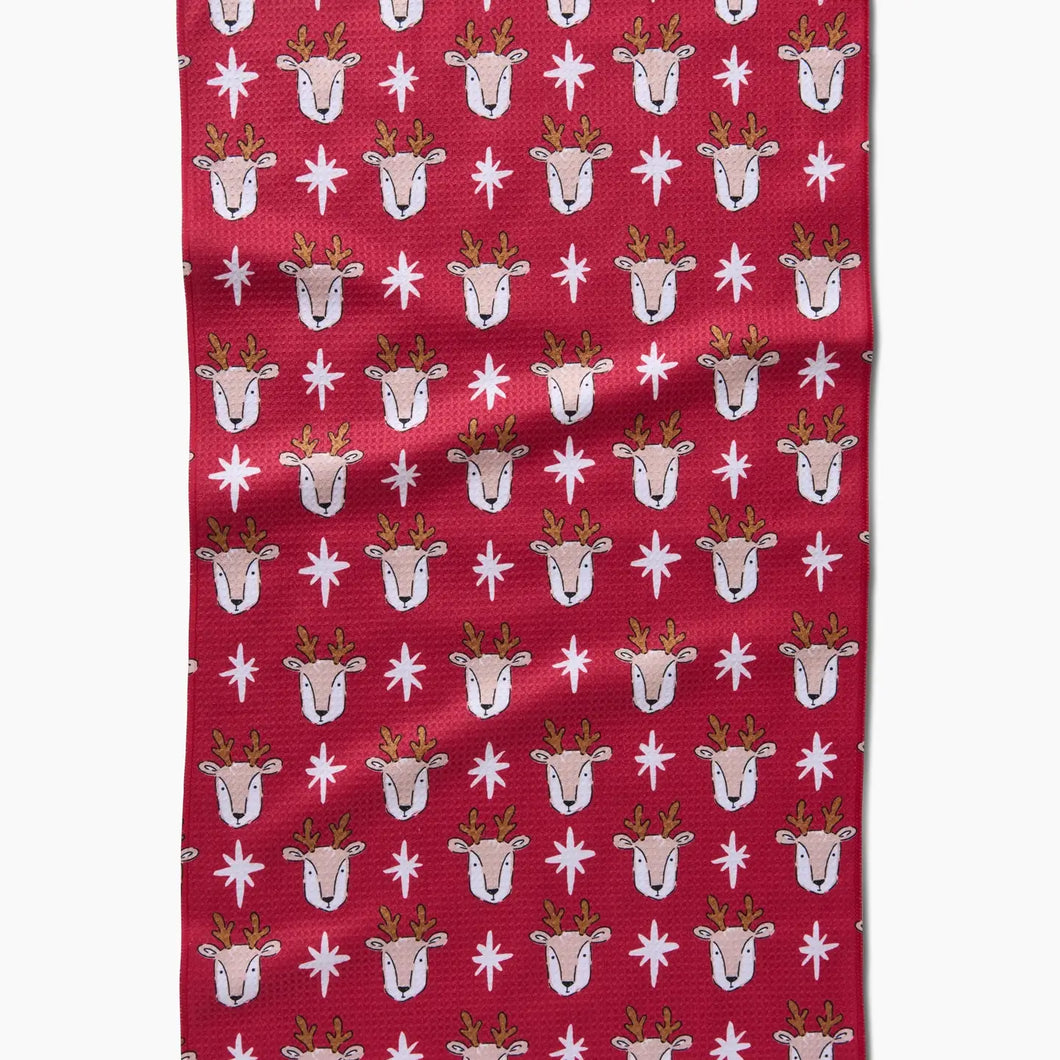 Geometry Reindeer Star Tea Towel