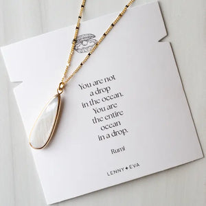 L&E Intentions Necklace -Teardrop Pearl