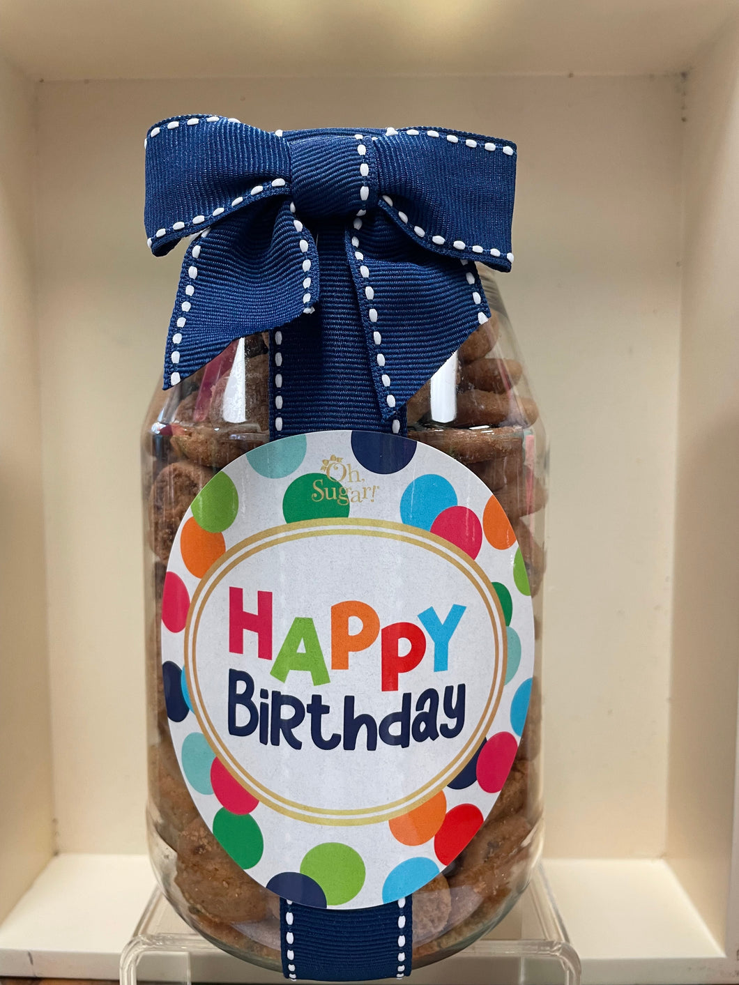 Happy Birthday Fun Dots Nams -10 oz Qt Jar