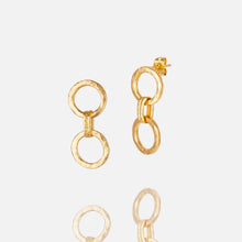 Load image into Gallery viewer, NY Gold Hammered Double Ring Earrings
