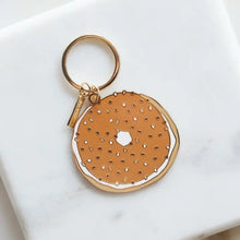 Load image into Gallery viewer, Enamel Keychain -Bagel
