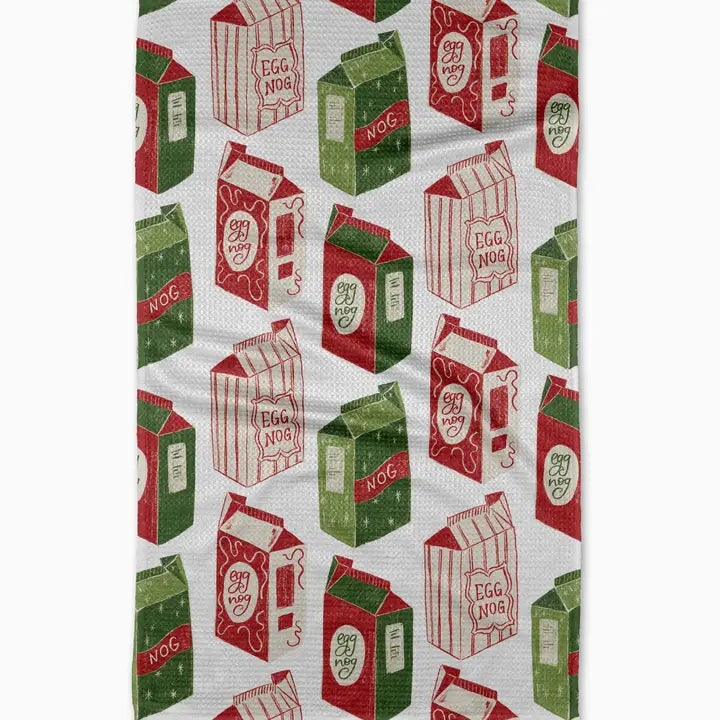Geometry Christmas Eggnog Tea Towel