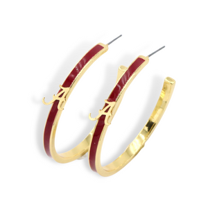 Alabama Logo Hoop Earrings