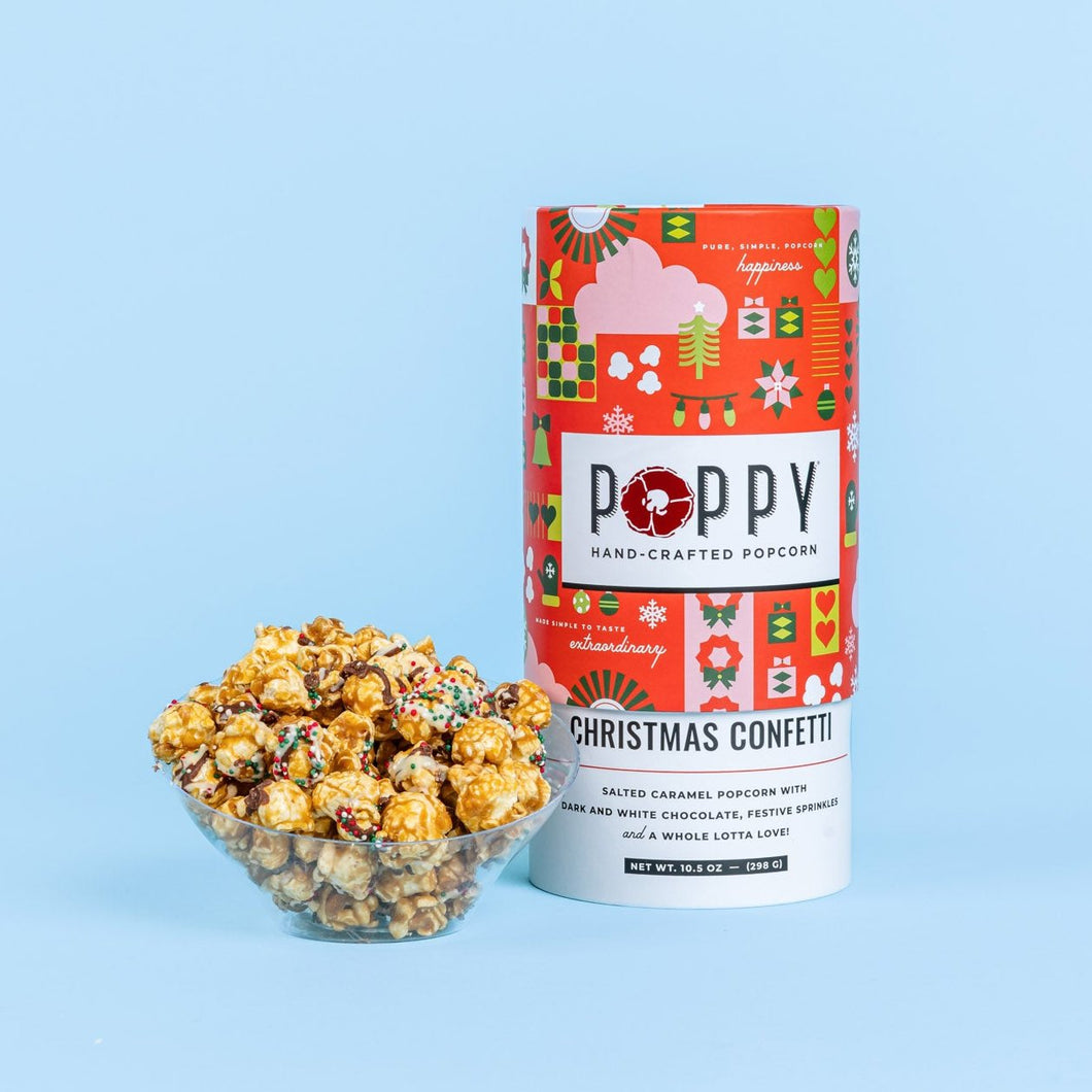 Poppy Popcorn -Christmas Confetti Holiday Cylinder