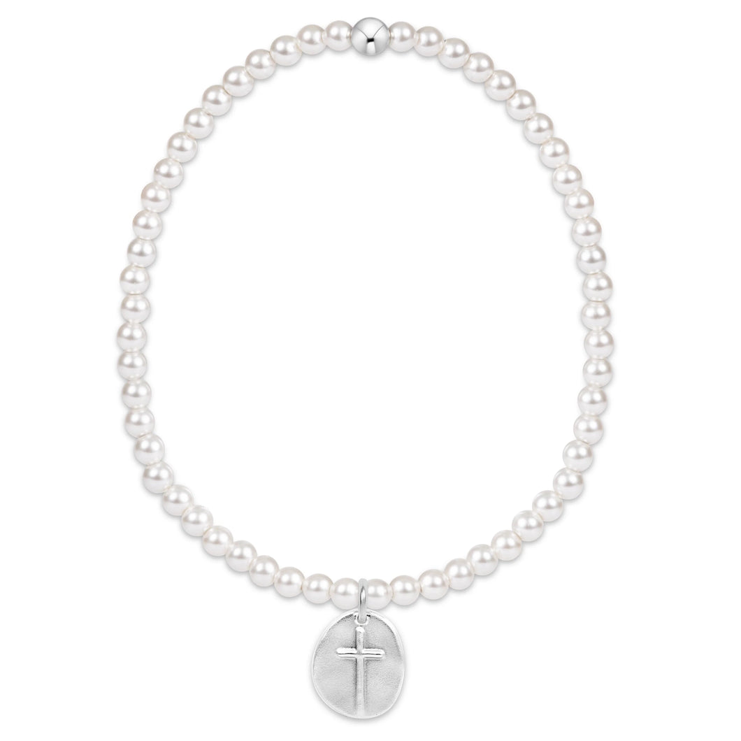 enewton Classic Pearl Bead Bracelet -3mm -Inspire Small Sterling Charm