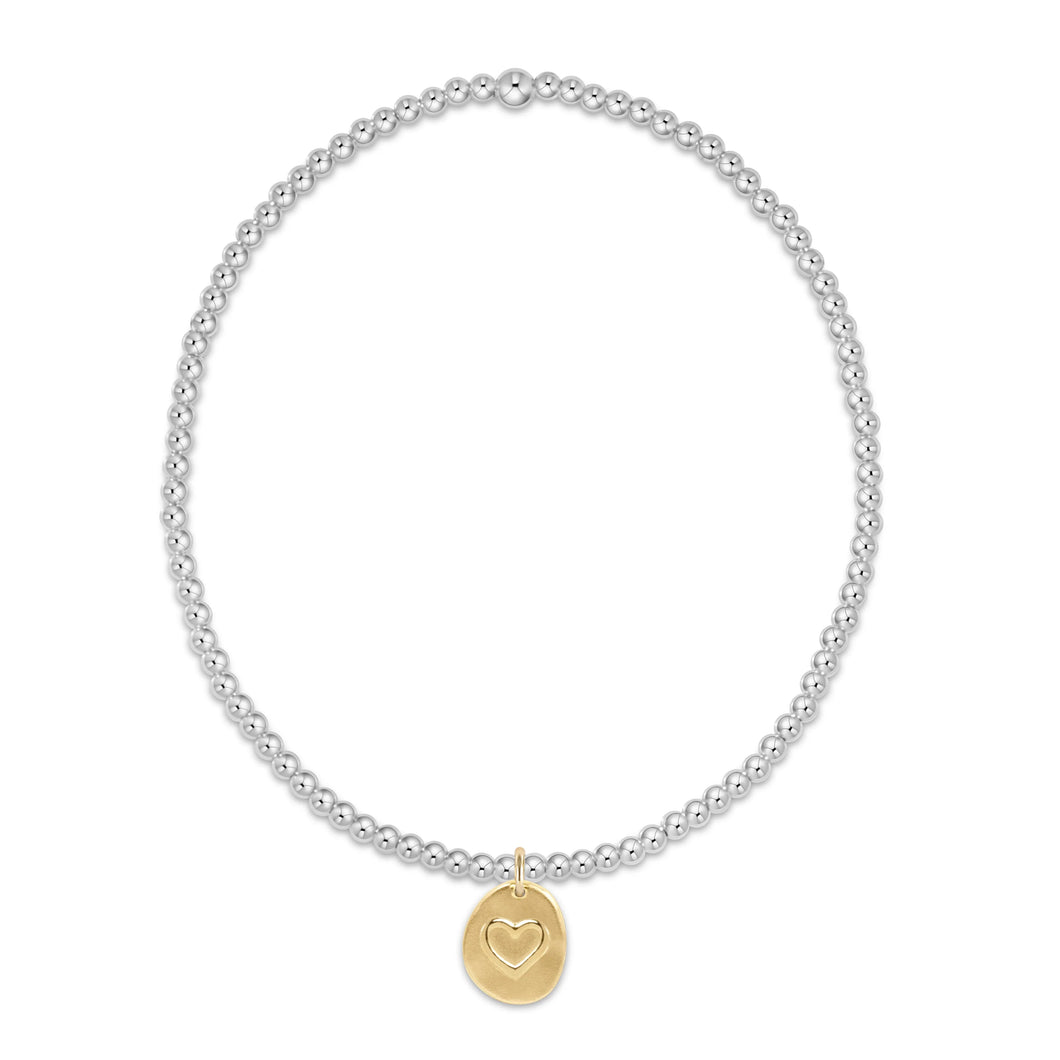 enewton Classic Mixed Metal Sterling Bead Bracelet -2mm -Inspire Love Small Gold Charm