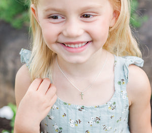 Sterling Silver Dainty Cross Charm Necklace
