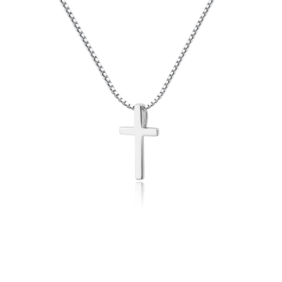 Sterling Silver Dainty Cross Charm Necklace