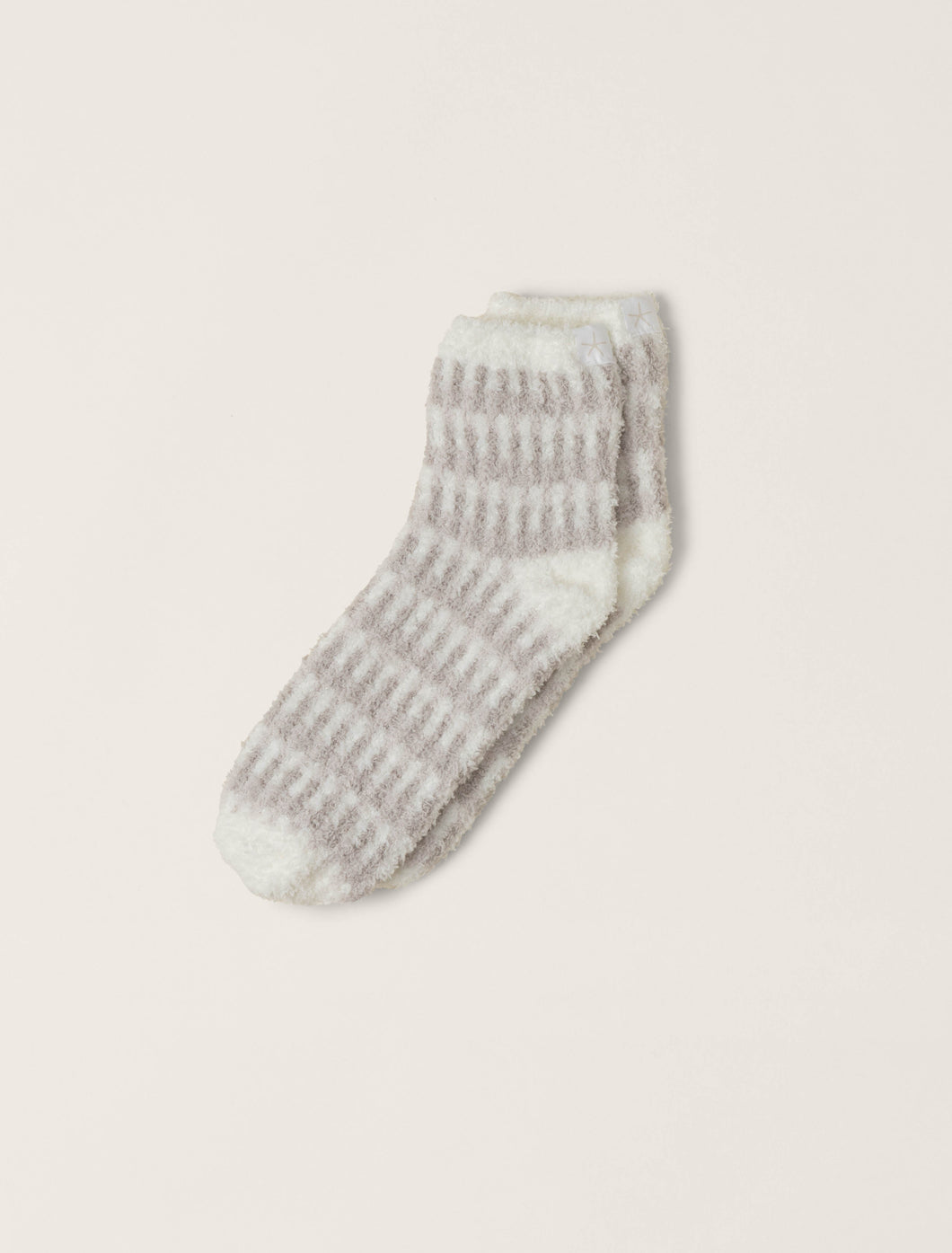 CozyChic Stripe Geo Tennis Sock -Pearl