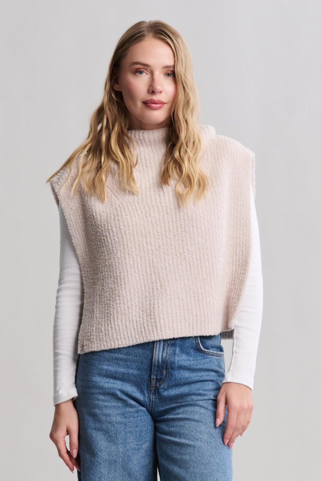 CozyChic Ribbed Balaclava -Stone