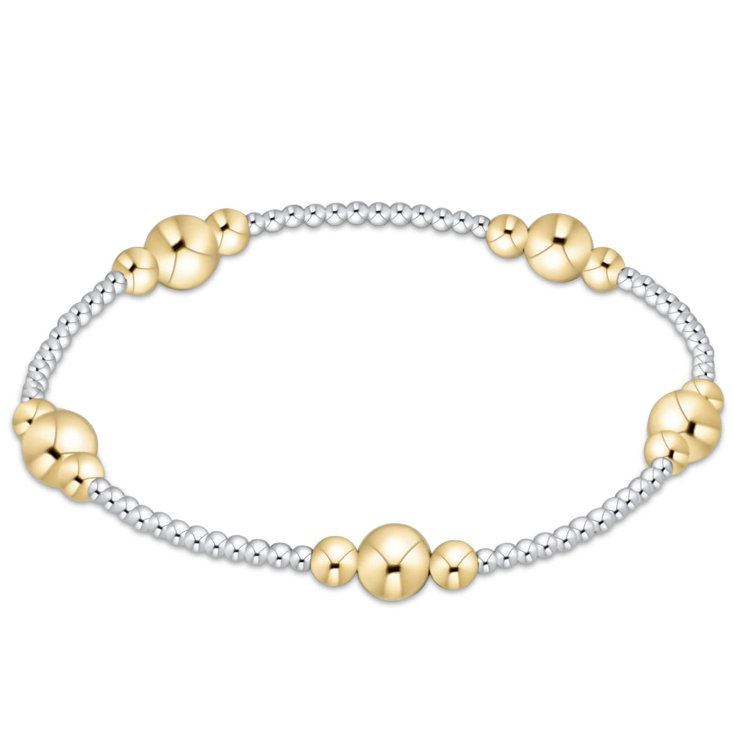 enewton Purpose Gold Bead Bracelet -Mixed Metal -6mm