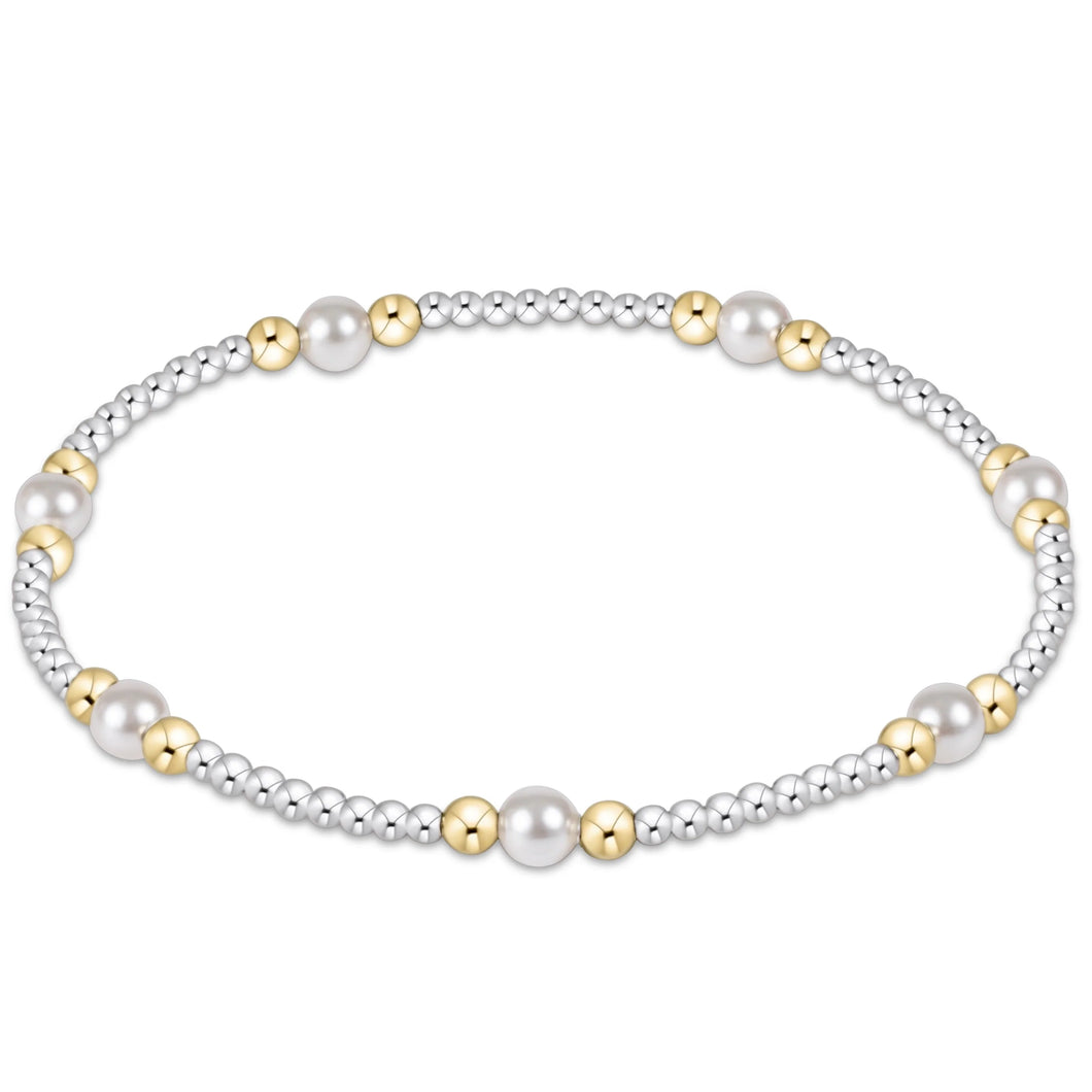 enewton Purpose Pearl Bead Bracelet -Mixed Metal -4mm