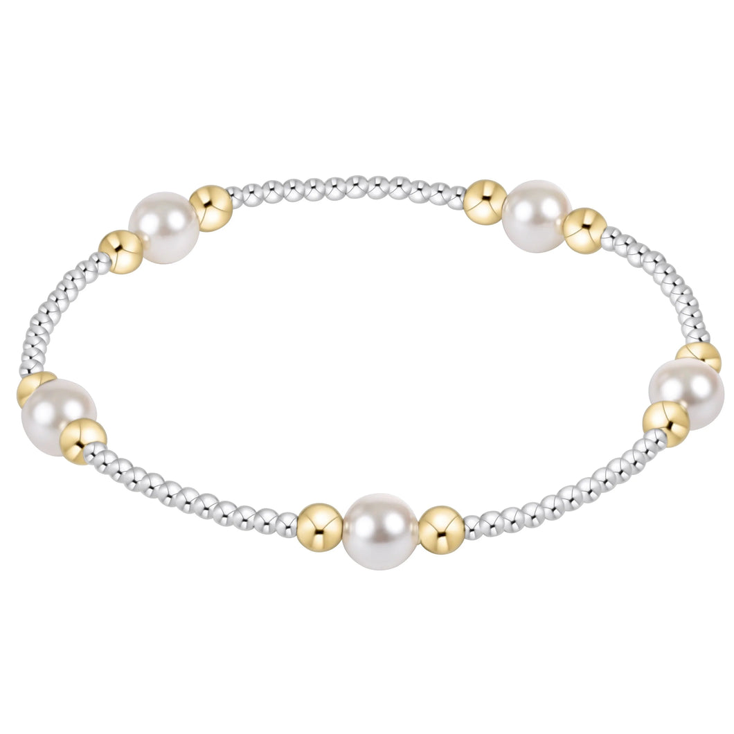 enewton Purpose Pearl Bead Bracelet -Mixed Metal -6mm
