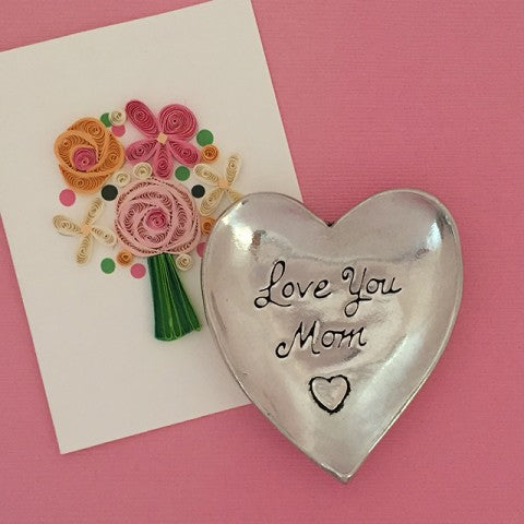 Pewter Lg Charm Bowl -Love You, Mom