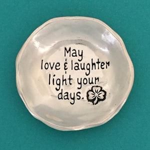 Pewter Lg Charm Bowl -Love & Laughter