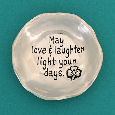 Pewter Lg Charm Bowl -Love & Laughter