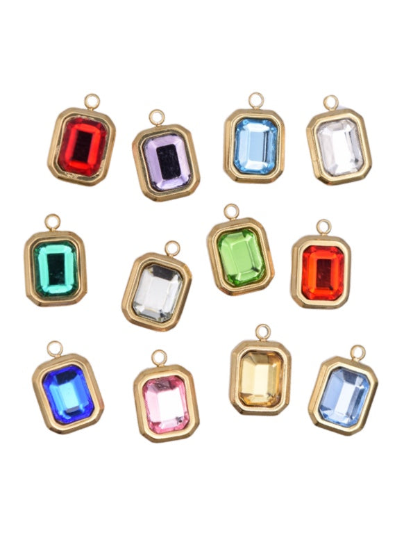 Gemstone Rectangle Charms