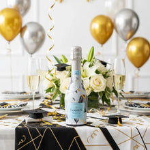 Load image into Gallery viewer, La Marca Black and Gold Graduation Bottle Wrap
