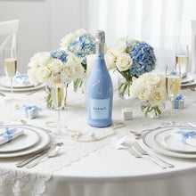 Load image into Gallery viewer, Blue Pearls and Prosecco Prosecco Bottle Wrap
