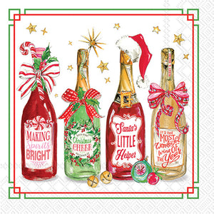 Christmas Cocktail Napkins -Christmas Bottles