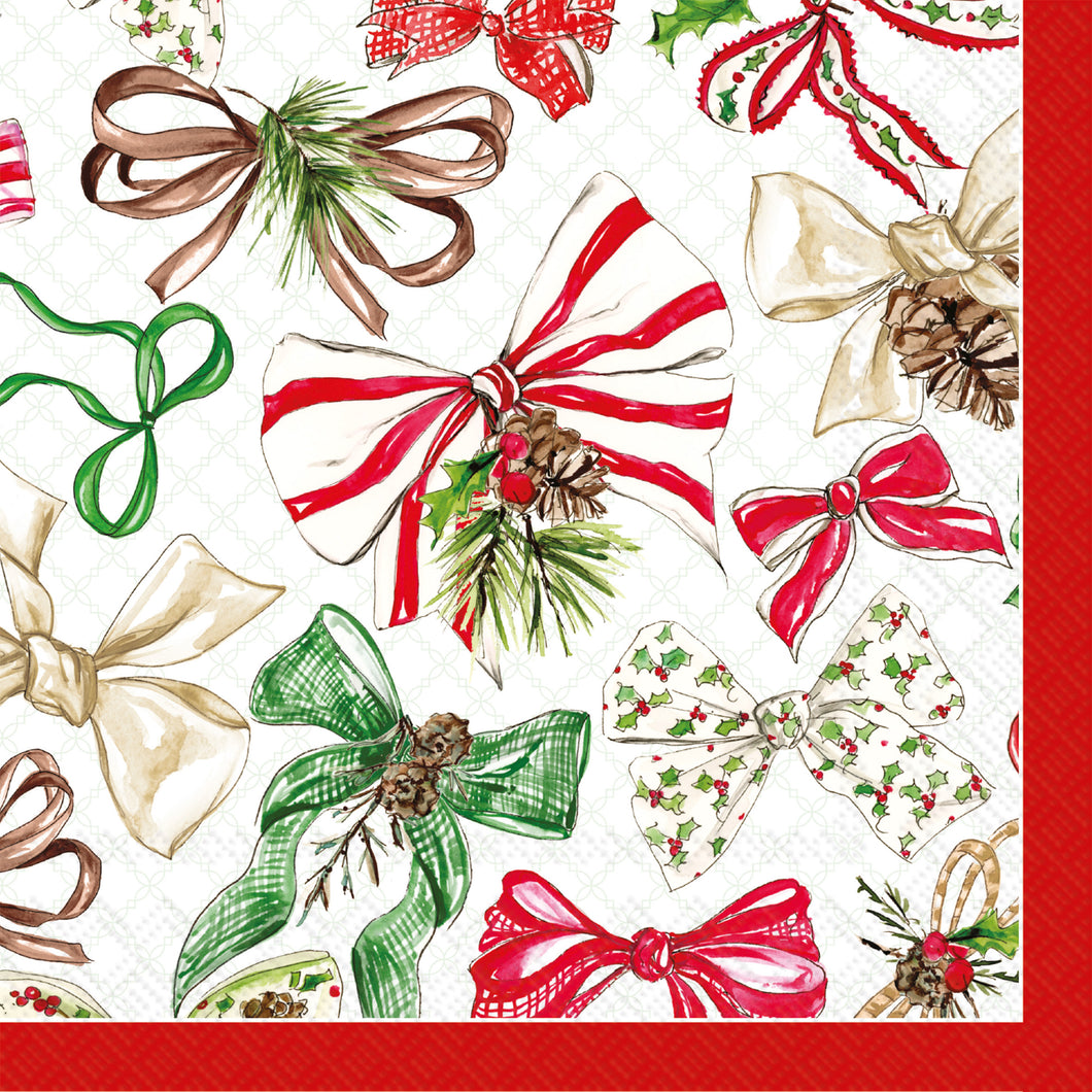 Christmas Cocktail Napkins -Christmas Bows