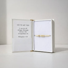 Load image into Gallery viewer, L&amp;E Sentiment Cord Bracelet -Philippians 4:13 You've Got This
