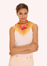 Load image into Gallery viewer, Sketched Florals Cotton Bandana -Mustard
