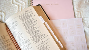 Church Notes Bible Tabs -Pink & Cream