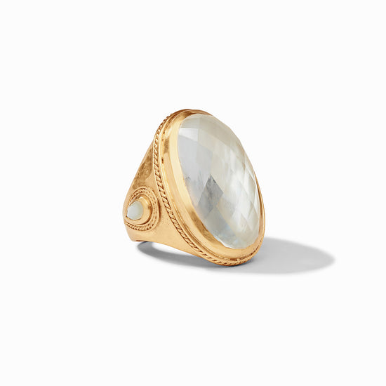 Julie Vos Cannes Statement Ring -Iridescent Clear Crystal