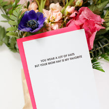 Load image into Gallery viewer, Letterpress Mother&#39;s Day Card -Mom Hat
