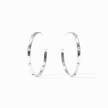 Load image into Gallery viewer, Julie Vos Silver Crescent Stone Hoop -Cubic Zirconia
