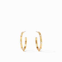 Load image into Gallery viewer, Julie Vos Crescent Stone Hoops -Pearl

