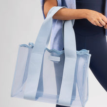 Load image into Gallery viewer, Jelly Crochet Tote w/ Phone Pouch -Carolina Blue

