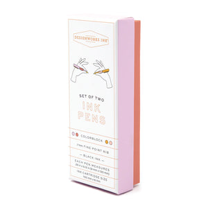 Color Block Pens (set of 2) -Rosewood Blush