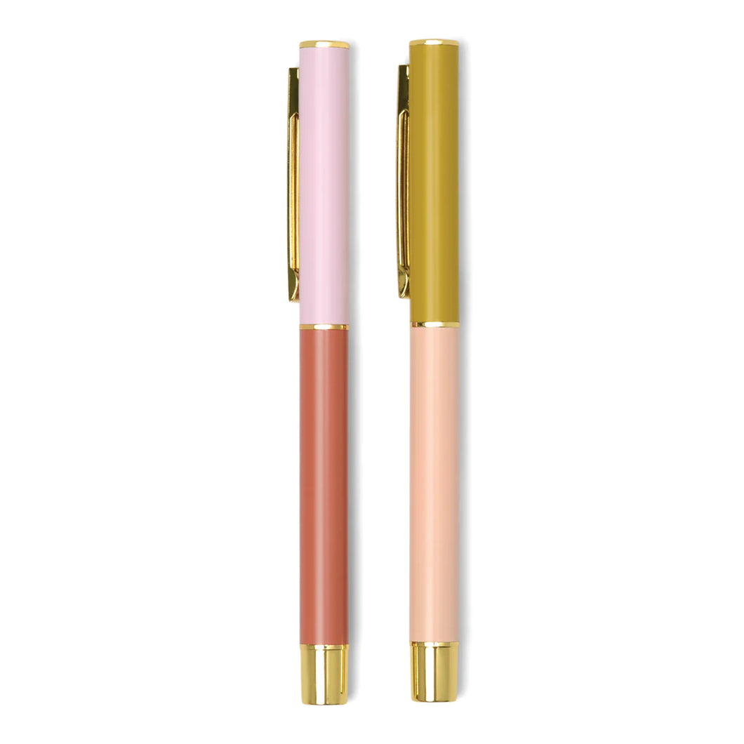 Color Block Pens (set of 2) -Rosewood Blush