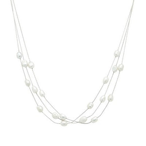 MBS Necklace -Dilbert Silver Pearl