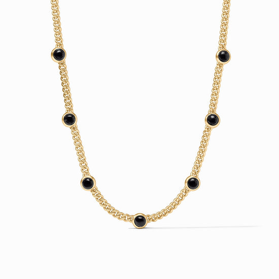Julie Vos Dolce Delicate Station Necklace -Obsidian Black