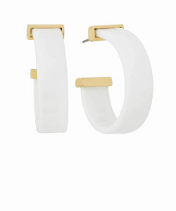 Acrylic Hoop Earrings -White