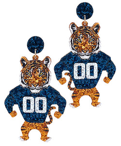 Glitter Standing Tiger Earrings